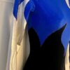 GK BLUE SILVER FOIL ADULT SMALL LgSLV BLACK VELVET GYMNASTIC DANCE LEOTARD Sz AS - Image 4