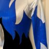 GK BLUE SILVER FOIL ADULT SMALL LgSLV BLACK VELVET GYMNASTIC DANCE LEOTARD Sz AS - Image 5