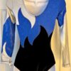 GK BLUE SILVER FOIL ADULT SMALL LgSLV BLACK VELVET GYMNASTIC DANCE LEOTARD Sz AS - Image 6