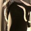 GK LgSLV LADIES SMALL BLACK VELVET GLITTER MESH JA GYMNAST DANCE LEOTARD Sz AS - Image 4
