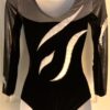 GK LgSLV LADIES SMALL BLACK VELVET GLITTER MESH JA GYMNAST DANCE LEOTARD Sz AS - Image 6