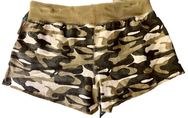 GK CAMOUFLAGE COTTON ADULT MEDIUM "GYMNAST" JEWELED PRINT SHORTS TIE SZ M NWT! - Image 6