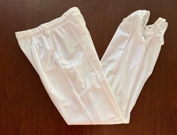 GK ELITE MENS MEDIUM WHITE GYMNASTICS COMPETITION N/S STIRRUP PANTS SZ M NWT!