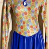GK ELITE LONG SLEEVE PRINT HOLOGRAM VELVET FIGURE SKATE DRESS AS