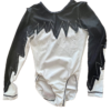GK LgSLV ADULT SMALL WHITE BLACK MATRIX FOIL CRYSTALS GYMNAST DANCE LEOTARD SZ S - Image 9