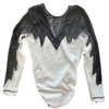 GK LgSLV ADULT SMALL WHITE BLACK MATRIX FOIL CRYSTALS GYMNAST DANCE LEOTARD SZ S - Image 10