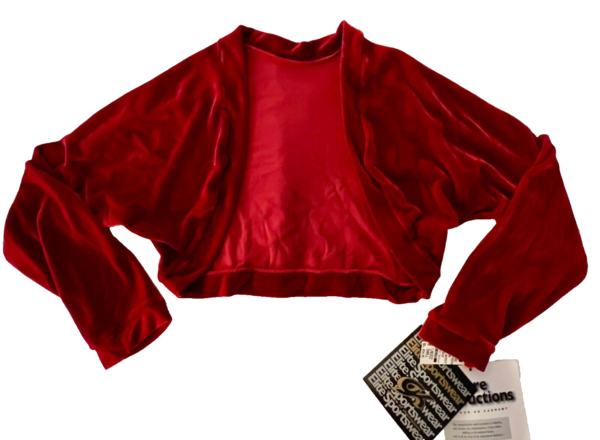 GK ICE SKATE DANCE LADIES SMALL RICH RED VELVET LGSLV SHRUG JACKET SZ S NWT! - Image 7