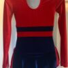 GK LgSLV RED BLUE VELVET CHILD LARGE TURTLENECK KEYHOLE FIGURE SKATE DRESS CL - Image 2