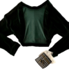 GK ICE SKATE DANCE LADIES SMALL LONG SLEEVE EVERGREEN VELVET SHRUG JACKET SZ S - Image 7