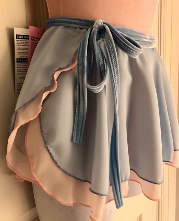 GK PINK BLUE WRAP SKIRT CHILD SMALL DOUBLE LAYER GEORGETTE  DANCE BALLET CS NWT! - Image 4