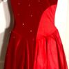 GK FIGURE SKATE DRESS ADULT SMALL RED HALTER VELVET NYLON/SPANDEX HALTER JA AS - Image 2