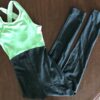 GK ICE SKATE DANCE ADULT SMALL SLVLS MINT VELVET CHARCOAL POL/COT/SPA UNITARD AS - Image 9