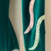 GK LgSLV GREEN VELVET ADULT SMALL PINK GREEN FOIL JA RIBBONS GYMNASTS LEOTARD AS - Image 5