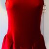 GK RED & CORAL VELVET LADIES SMALL TANK RACERBACK ICE FIGURE SKATE DRESS Sz AS