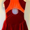 GK RED & CORAL VELVET LADIES SMALL TANK RACERBACK ICE FIGURE SKATE DRESS Sz AS - Image 6