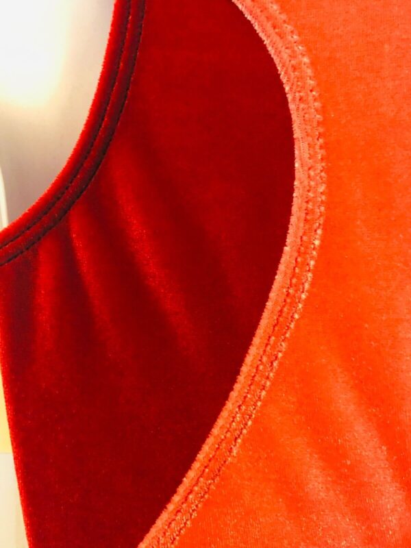 GK RED & CORAL VELVET LADIES SMALL TANK RACERBACK ICE FIGURE SKATE DRESS Sz AS - Image 7