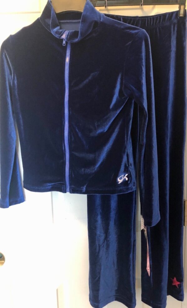 GK WARMUP SET ADULT X-SMALL ROYAL VELVET FRONT ZIP TURTLENECK JACKET & PANTS AXS - Image 3