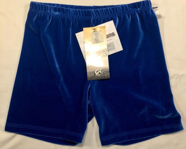 GK CHEER DANCE GYM WORKOUT SHORTS ADULT X-LARGE ROYAL VELVET DANCE Sz AXL NWT! - Image 5