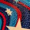 GK PATRIOTIC CHILD X-SMALL FOILED MEGASTAR PRINT GYMNASTICS DANCE LEOTARD Sz CXS - Image 2