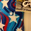 GK PATRIOTIC CHILD X-SMALL FOILED MEGASTAR PRINT GYMNASTICS DANCE LEOTARD Sz CXS - Image 4