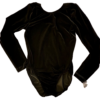 GK LgSLV LEOTARD ADULT SMALL SOLID BLACK VELVET GYMNASTICS DANCE SZ S NWT! - Image 3