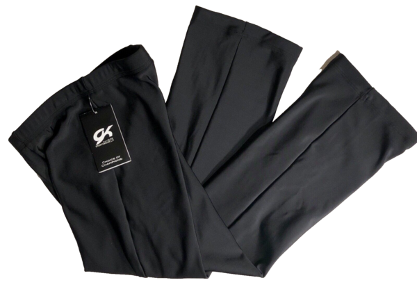 GK WARM-UP PANTS CHILD LARGE FITTED BLACK BRUSHED TRICOT GYMNASTS FITNESS Sz CL - Image 5