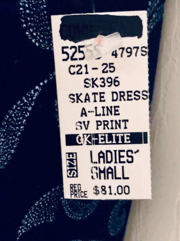 GK ICE FIGURE SKATE ROYAL LADIES SMALL WISTERIA PRINT A-LINE DRESS Sz AS NWT! - Image 7