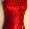 GK RED STAR FOIL PRINT ADULT X-SMALL VELVET GYMNASTIC DANCE TANK LEOTARD Sz AXS