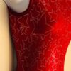 GK RED STAR FOIL PRINT ADULT X-SMALL VELVET GYMNASTIC DANCE TANK LEOTARD Sz AXS - Image 3