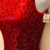 GK RED STAR FOIL PRINT ADULT X-SMALL VELVET GYMNASTIC DANCE TANK LEOTARD Sz AXS - Image 4