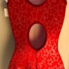 GK RED STAR FOIL PRINT ADULT X-SMALL VELVET GYMNASTIC DANCE TANK LEOTARD Sz AXS - Image 7