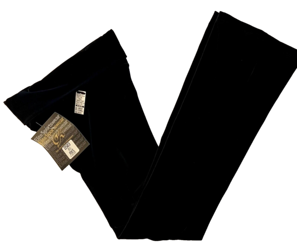 GK DANCE JAZZ LADIES X-SMALL BLACK SMOOTH VELVET FOLD-OVER WAISTBAND PANTS AXS