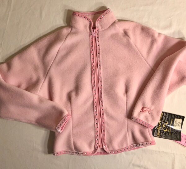 GK ICE FIGURE DANCE SKATE ADULT X-SMALL PINK FLEECE VELVET JA ZIP  JACKET SZ XS - Image 3