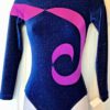GK LgS LADIES SMALL ROYAL GLITTER VELVET AMETHYST GYMNASTIC DANCE LEOTARD AS NWT