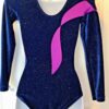 GK LgS LADIES SMALL ROYAL GLITTER VELVET AMETHYST GYMNASTIC DANCE LEOTARD AS NWT - Image 3