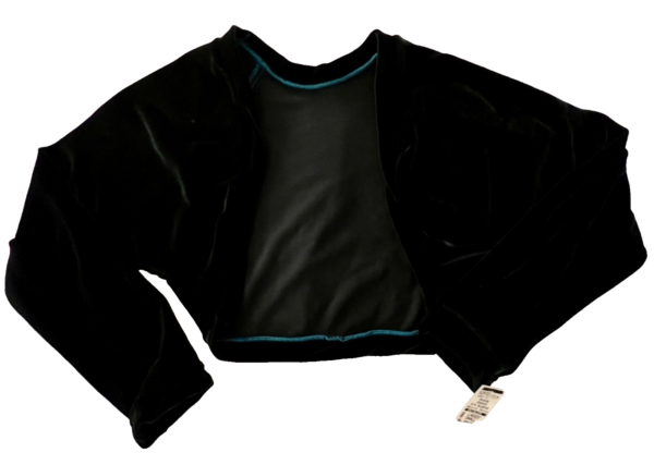 GK ICE SKATE DANCE LADIES SMALL 3/4 SLEEVE BLACK VELVET SHRUG JACKET SZ S NWT! - Image 8