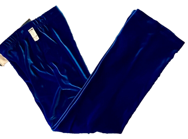 GK BLUE VELVET ADULT X-SMALL GYMNASTICS SKATE WARM-UP CASUAL LOUNGE PANTS SZ XS - Image 3