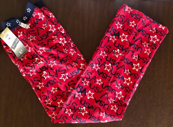 GK PJ LOUNGE PANTS LADIES X-LARGE COTTON RED USA GYMNASTICS PRINT Sz AXL NWT!