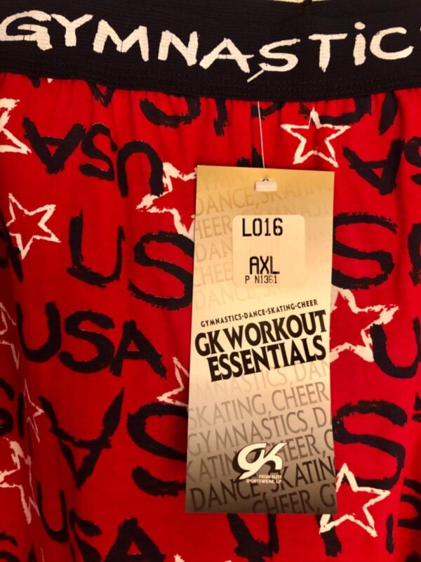 GK PJ LOUNGE PANTS LADIES X-LARGE COTTON RED USA GYMNASTICS PRINT Sz AXL NWT! - Image 3