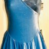 GK ICE FIGURE SKATE ADULT SMALL ASYM BLUE VELVET SWEETHEART JA FOIL DRESS AS NWT
