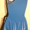 GK ICE FIGURE SKATE ADULT SMALL ASYM BLUE VELVET SWEETHEART JA FOIL DRESS AS NWT - Image 3