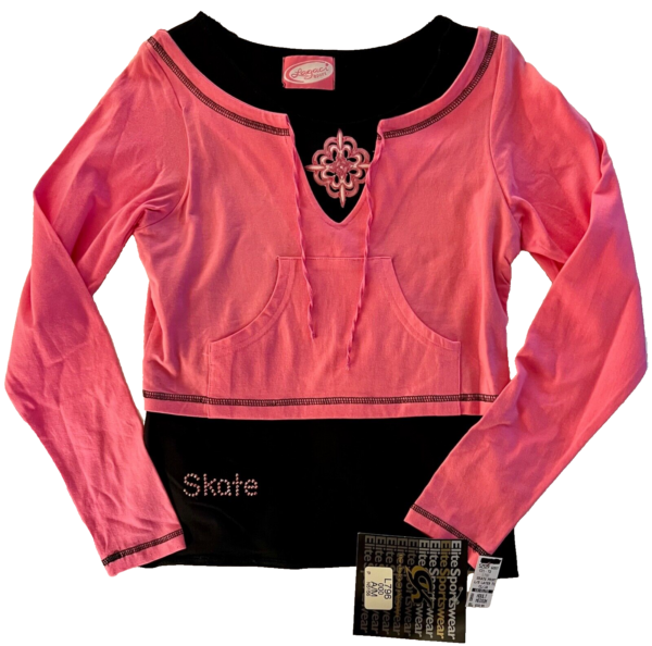 GK â€œSKATEâ€ GRAPHIC ADULT MED PINK/BLACK COTTON LGSLV TEE & PANT STREETWEAR SET M - Image 5