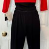 GK ICE FIGURE SKATE LADIES SMALL 3/4 SLV NYLON/STRETCH RED TOP BLACK PANT SET AS - Image 7
