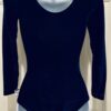 GK LgSLV  ADULT CLASSIC SMALL SOLID NAVY VELVET GYMNASTICS DANCE LEOTARD Sz AS - Image 4