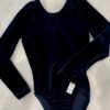 GK LgSLV  ADULT CLASSIC SMALL SOLID NAVY VELVET GYMNASTICS DANCE LEOTARD Sz AS - Image 5