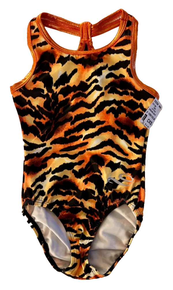 DREAMLIGHT BY GK CHILD X-SMALL  ANIMAL PRINT FOIL GYMNAST DANCE TANK LEOTARD XS