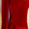 GK ICE FIGURE SKATE ADULT SMALL RED VELVET 3/4 SLV ASYMMETRIC NECK JA DRESS AS - Image 3