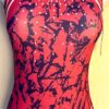 GK PINK SPLASH ADULT X-SMALL POLYTEK WHITE SEQUINS GYMNASTS DANCE LEOTARD Sz AXS