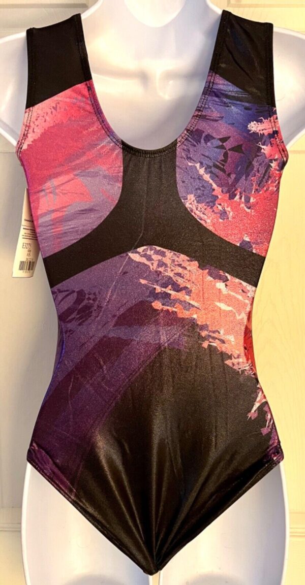 NASTIA LIUKIN GK BERRY SPLASH ADULT SMALL FOILTEK RACER GYMNAST DANCE LEOTARD AS - Image 7