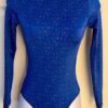GK LgSLV LADIES SMALL BLUE NYLON/SPAN FOIL PRINT GYMNASTS DANCE LEOTARD Sz AS